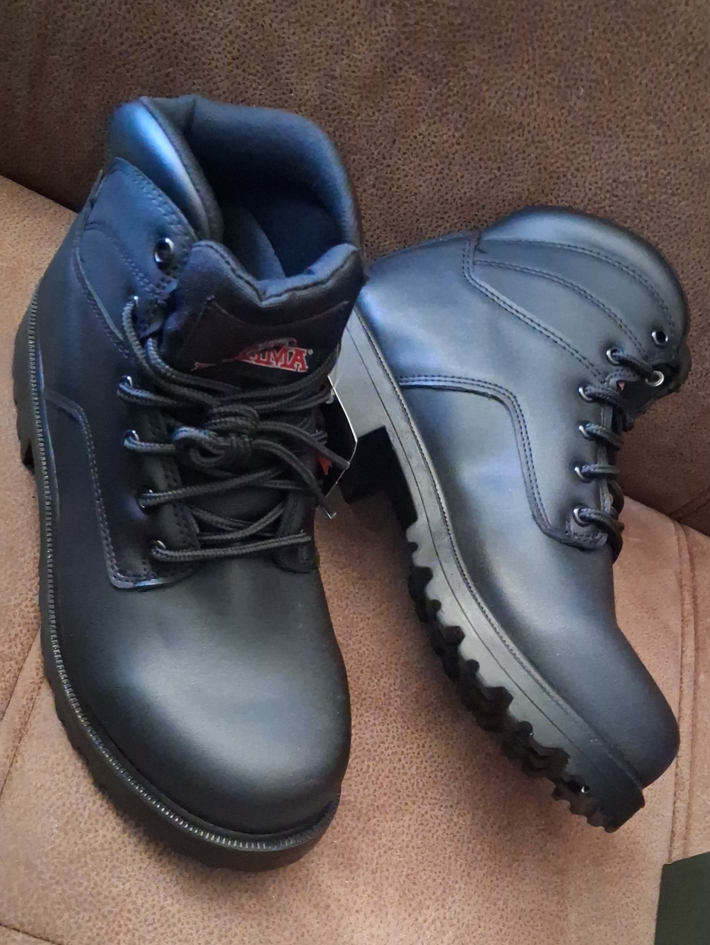 Brahma Escott Men's Black Lace-Up Work Boots Size 7 1/2 Wide